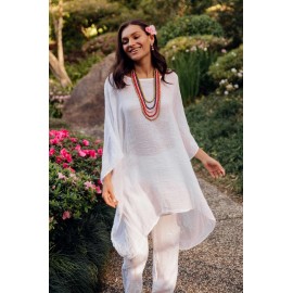 White Linen Kaftan Tunic