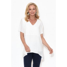 White Cotton Layered Top