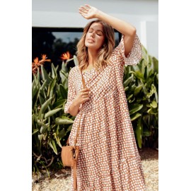 Rust Spot Tiered Dress