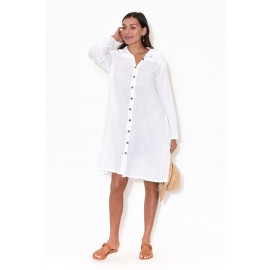 White Cotton Tunic Dress