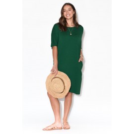 Green Cotton Batwing Dress